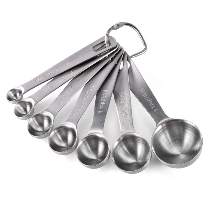 UTaste 188 Stainless Steel Measuring Spoons Set 7 Piece 18 14 12 34 tsp 1 tsp 12 1 tbsp for Dry Liquid Ingredients