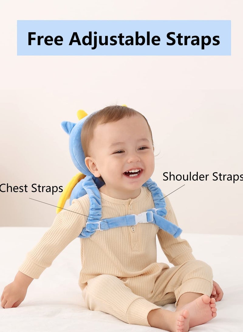 Baby Head Protection Backpack, Anti-Fall Crawling Toddler Essential, Baby Anti-Fall Pillow, Toddler Protective Gear Toy Helmet, Baby Lover Gift Suitable For 0.5-3 Years Old 6-12 Months (Baby Elephant) - Image 4