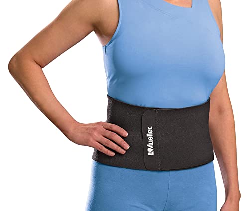 MUELLER Sports Medicine Waist and Back Brace Support Belt Back Pain Relief Support for Men and Women Ideal for Weak Sore Injured Backs Black One Size - Image 1