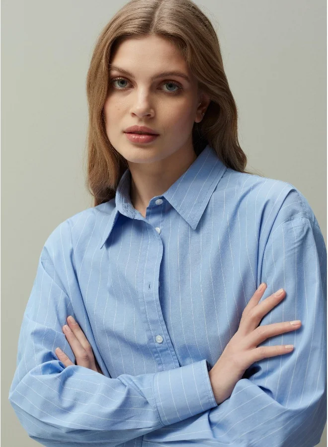 او في اس PIOMBO oversized striped shirt