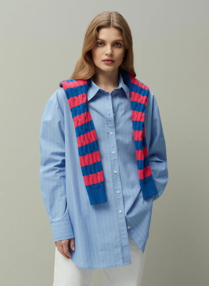 او في اس PIOMBO oversized striped shirt