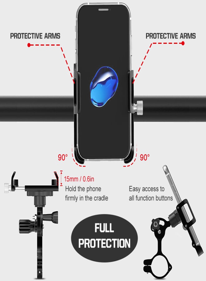 GUB Aluminum Bike Phone Holder 360 Degree Rotating Adjustable Anti Slip Cycling Bicycle Handlebar Phone Mount Holder Stand - Image 3