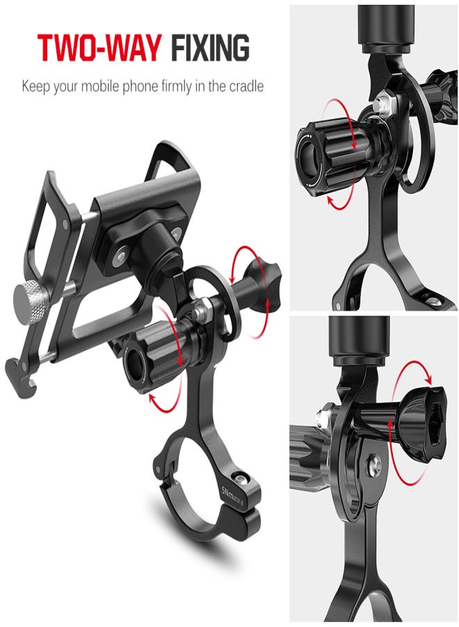 GUB Aluminum Bike Phone Holder 360 Degree Rotating Adjustable Anti Slip Cycling Bicycle Handlebar Phone Mount Holder Stand - Image 2