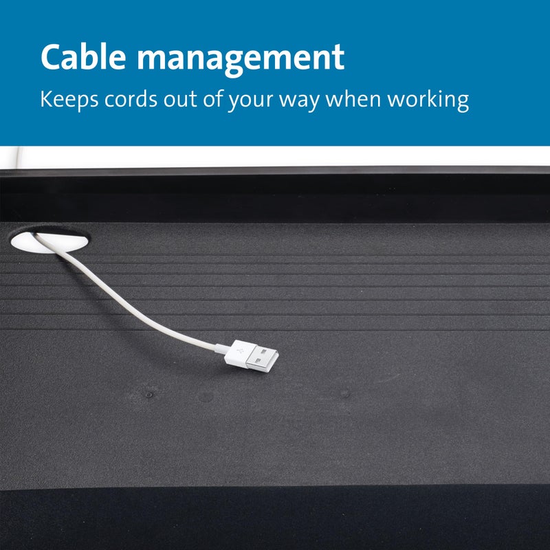 Kensington Keyboard Tray Under Desk, SmartFit Ergonomic Slide-Out Keyboard Drawer with Cable Management, Extra-Wide Height Adjustable Keyboard Holder, 24.5" x 11.75", Black K60004US - Image 4