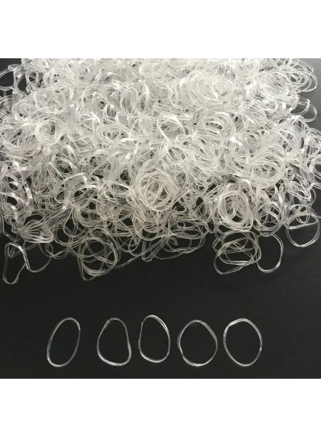 Kandid Hicarer 1000 Mini Rubber Bands Soft Elastic Bands for Hair Braids(1.5 cm,Clear) - Image 2