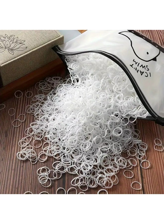 Kandid Hicarer 1000 Mini Rubber Bands Soft Elastic Bands for Hair Braids(1.5 cm,Clear) - Image 1