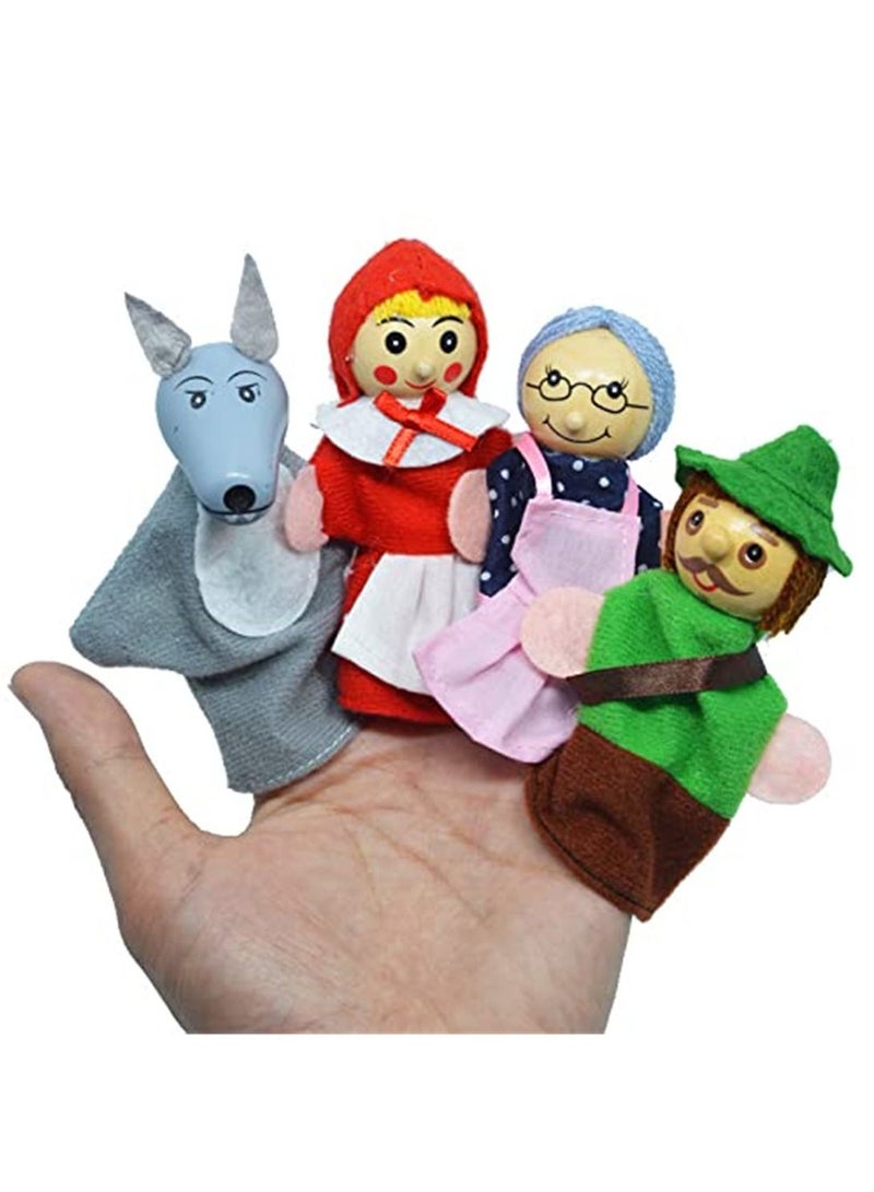 Little Red Riding Hood and Wolf Fairy Story Play Game Finger Puppets Toys - Image 1