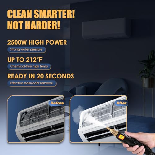 Hapyvergo 2500W Handheld Steam Cleaner High Pressure Steamer for Cleaning for Grout Tile Hand Held Portable Steamer Cleaner for Car Auto Small Mini Power Cleaning Steamer High Heat for Home - Image 2