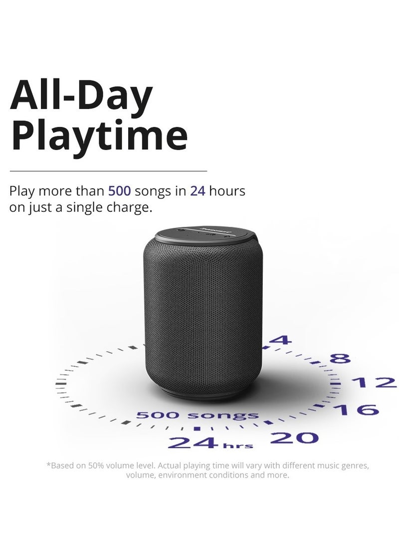 Tronsmart T6 Mini Upgraded Portable Speaker - 15W Wireless, 360-degree Surround Sound, Stereo Pairing, IPX6 Water-resistant, 24H Battery, Bluetooth 5.3 - Black - Image 2