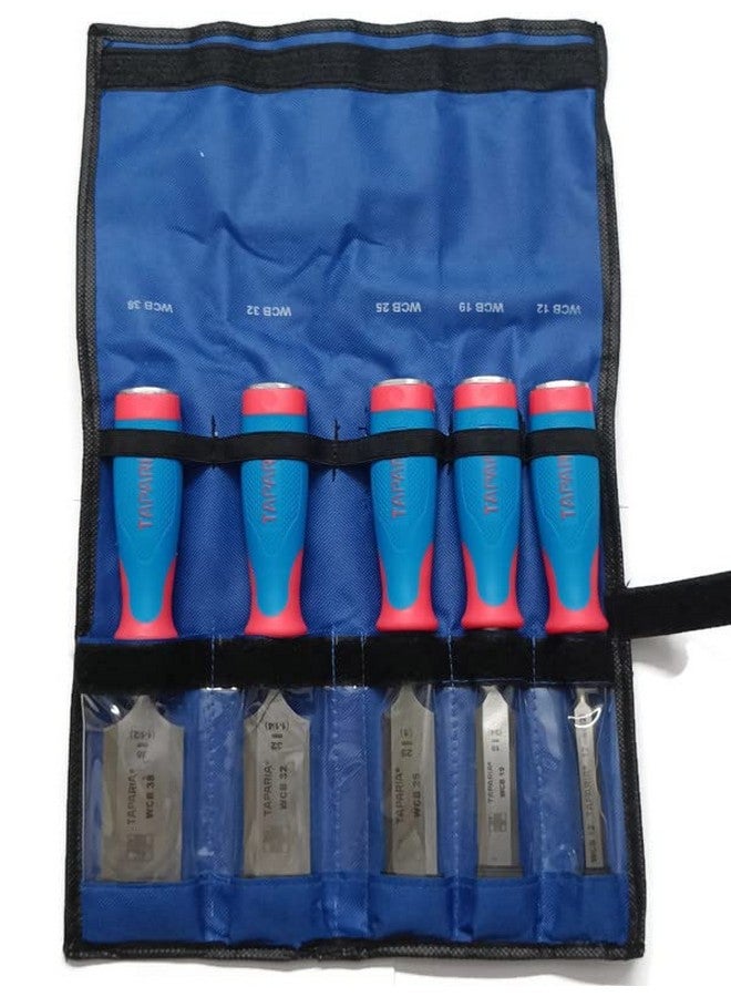Taparia TAPARIA Wood Working Chisel Set of 5 Hardened Chisel Set with Carrying Pouch Tool Kit  - Image 1
