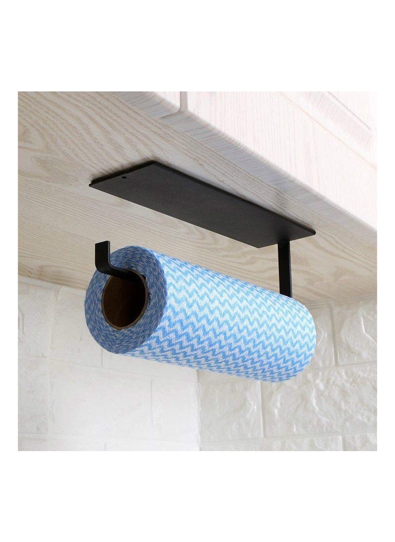 Cool Baby COOLBABY Paper Towel Holder Under Cabinet, Hanging Paper Towel Holder for Bathroom, Kitchen (No Drilling,Black)  - Image 2