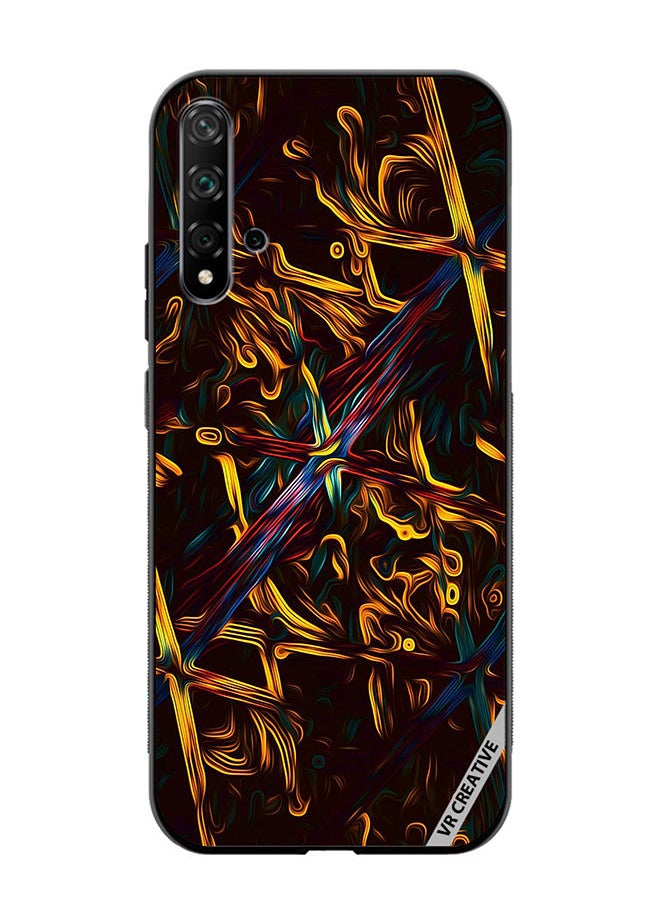 Protective Case Cover For Huawei Nova 5T Abstract Design Multicolour