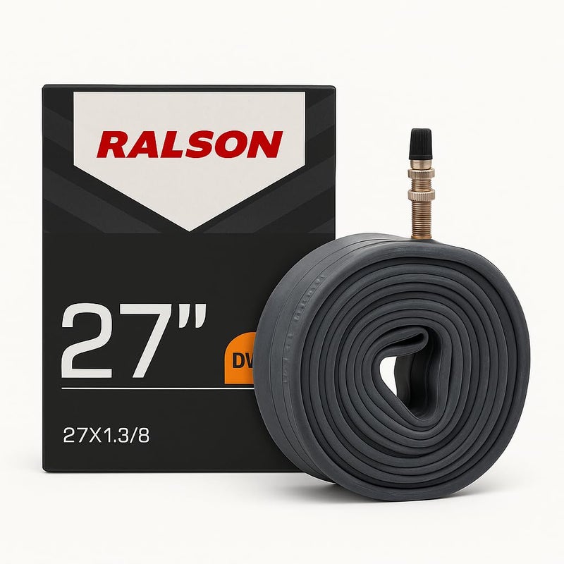 RALSON 27 Inch Bicycle Inner Tube 27x1-3/8 (27x1.375), 35mm DV Dunlop Valve – Heavy Duty Butyl Rubber Bike Tire Tube, Compatible with Road, Touring, Hybrid, City & Vintage Cycles - Image 1