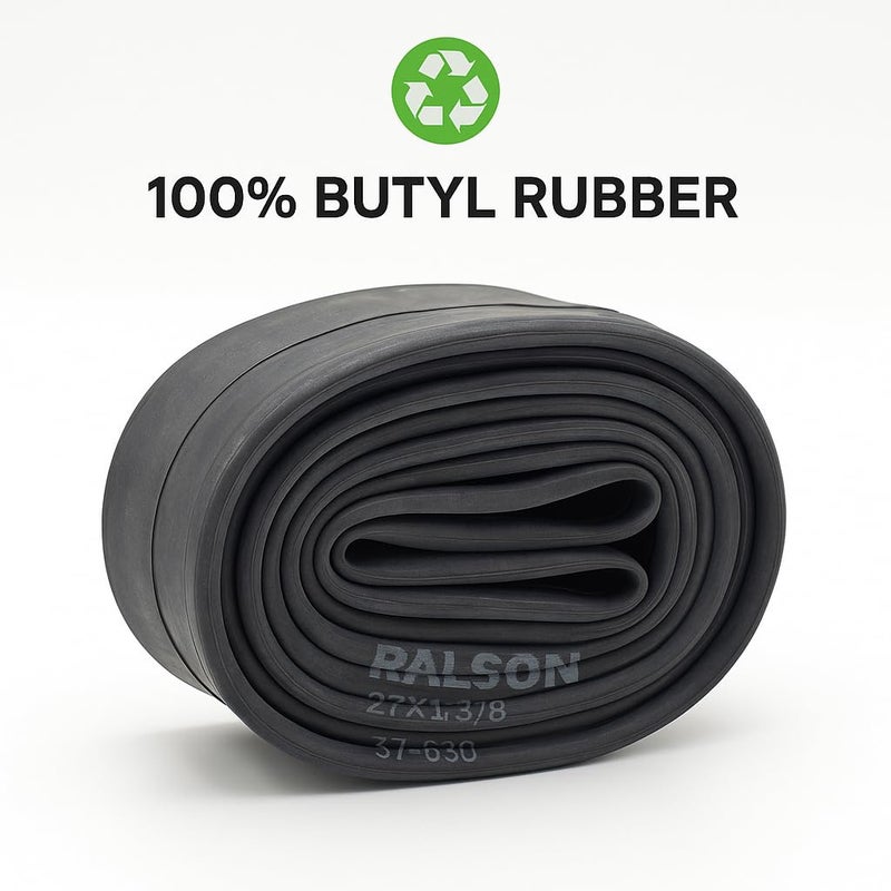 RALSON 27 Inch Bicycle Inner Tube 27x1-3/8 (27x1.375), 35mm DV Dunlop Valve – Heavy Duty Butyl Rubber Bike Tire Tube, Compatible with Road, Touring, Hybrid, City & Vintage Cycles - Image 5