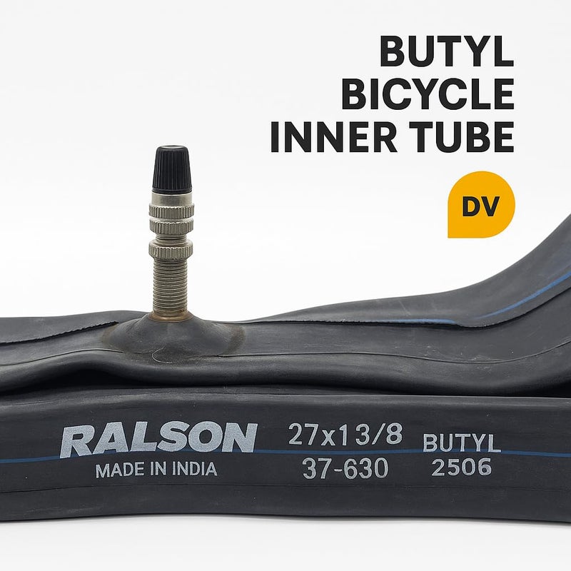 RALSON 27 Inch Bicycle Inner Tube 27x1-3/8 (27x1.375), 35mm DV Dunlop Valve – Heavy Duty Butyl Rubber Bike Tire Tube, Compatible with Road, Touring, Hybrid, City & Vintage Cycles - Image 3