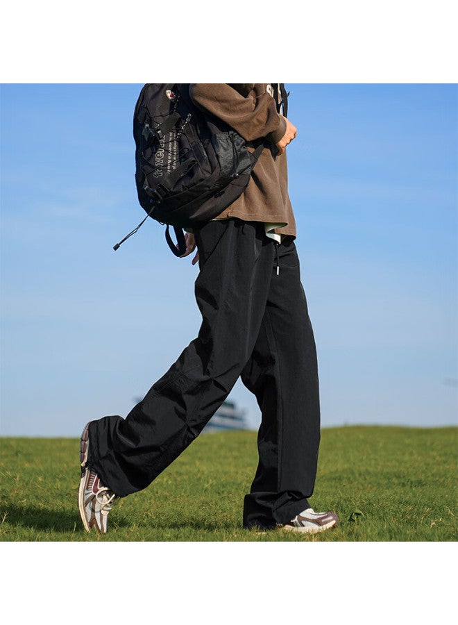 Izexx Men's Tactical Cargo Pants Spring Outdoor Paratrooper Loose Straight Breathable Casual Pants Xx17 Black M - Image 4