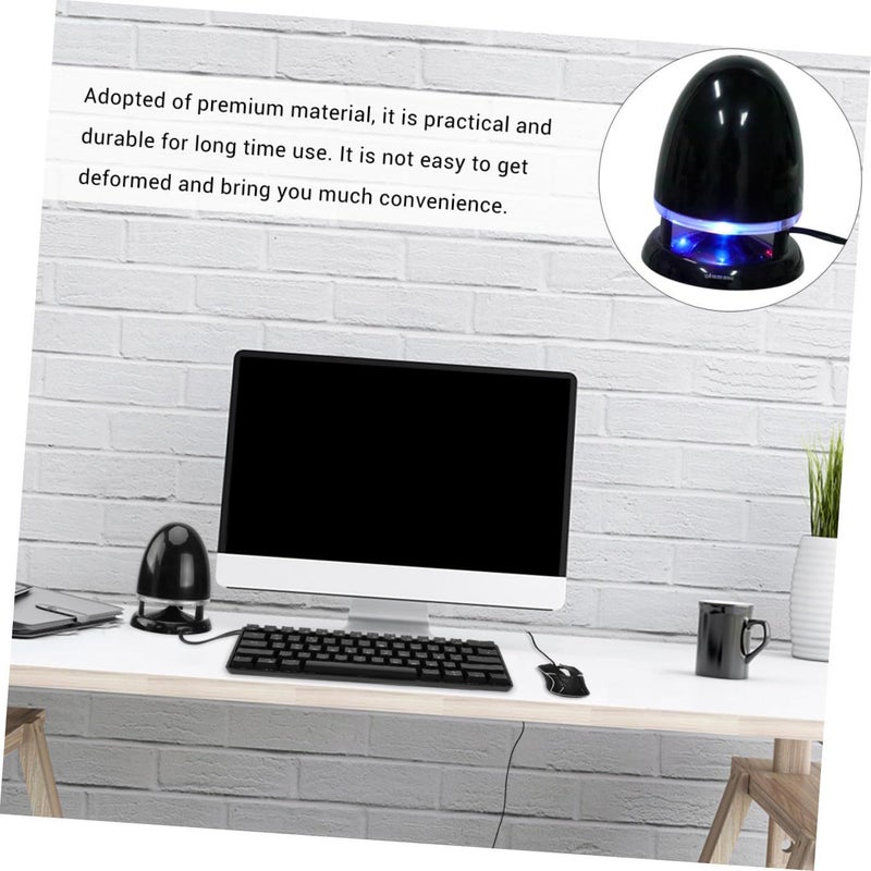 LED Mini Multimedia Speaker with USB Power 3.5mm Aux for Laptop Desktop Black Blue - Image 5