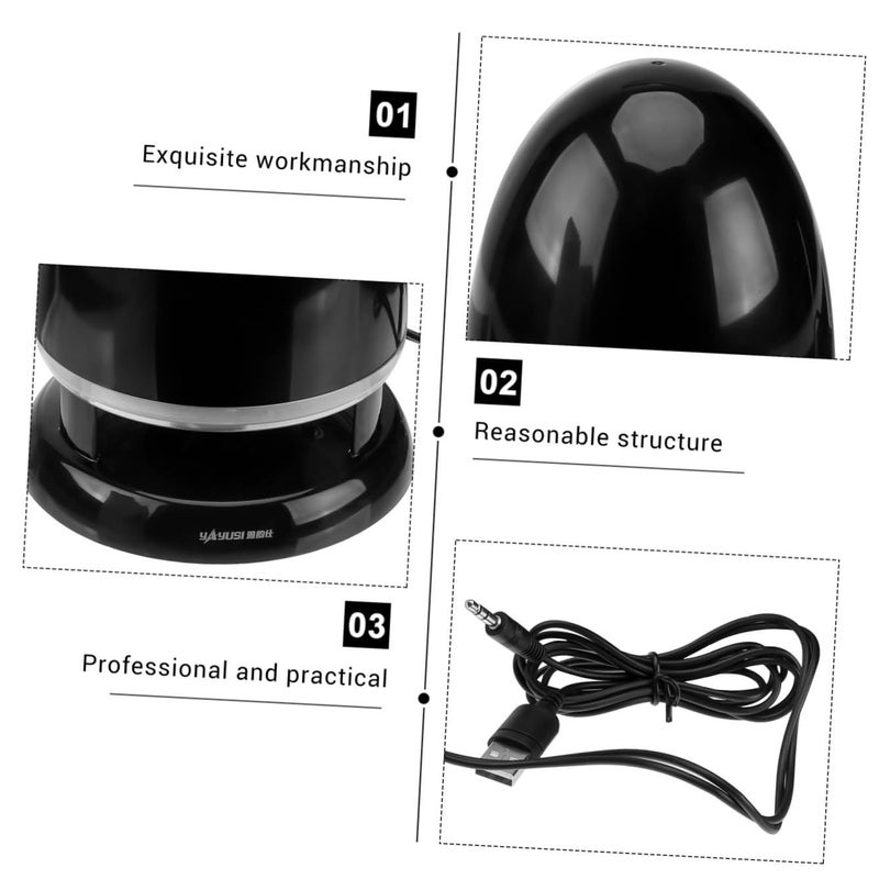 LED Mini Multimedia Speaker with USB Power 3.5mm Aux for Laptop Desktop Black Blue - Image 4