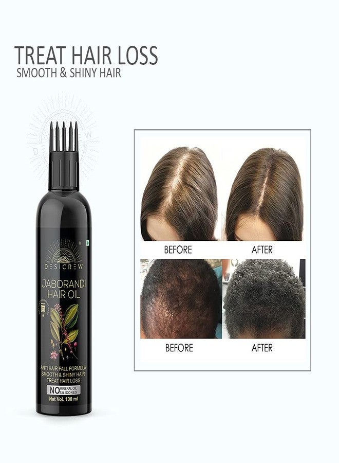Desicrew Pure Jaborandi & Flaxseed Cold Pressed Hair oil with Applicator For Skin, Body & Hair Care in combo pack of 2 (100ml + 100Ml) - Image 3