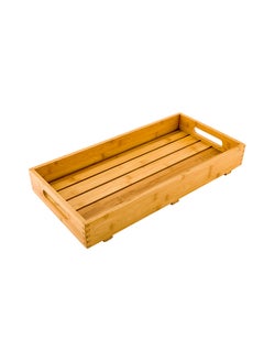 Restaurantware Restaurantware-22.5 x 11 x 2.75 Inch Breakfast Tray, 1 Rectangle Tray With Handles - Pallet Design, Chip-resistant, Bamboo Butler Holding Serving Tray, Shatterproof, For Meals, Snacks, And Beverages  - Image 1
