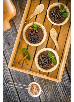 Restaurantware Restaurantware-22.5 x 11 x 2.75 Inch Breakfast Tray, 1 Rectangle Tray With Handles - Pallet Design, Chip-resistant, Bamboo Butler Holding Serving Tray, Shatterproof, For Meals, Snacks, And Beverages  - Image 5