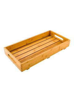 Restaurantware Restaurantware-22.5 x 11 x 2.75 Inch Breakfast Tray, 1 Rectangle Tray With Handles - Pallet Design, Chip-resistant, Bamboo Butler Holding Serving Tray, Shatterproof, For Meals, Snacks, And Beverages  - Image 2