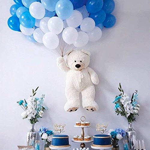 FLIPZON Rubber Balloon For Birthday, Anniversary, Festival Party Decoration & Occasions Pack Of 100 (Blue And White) - Image 4
