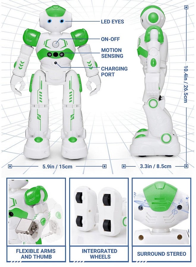 KingsDragon RC Robot Toys for Kids, Gesture & Sensing Remote Control Robot for Age 4 5 6 7 8 Year Old Boys Girls Birthday Present (Green) - Image 2