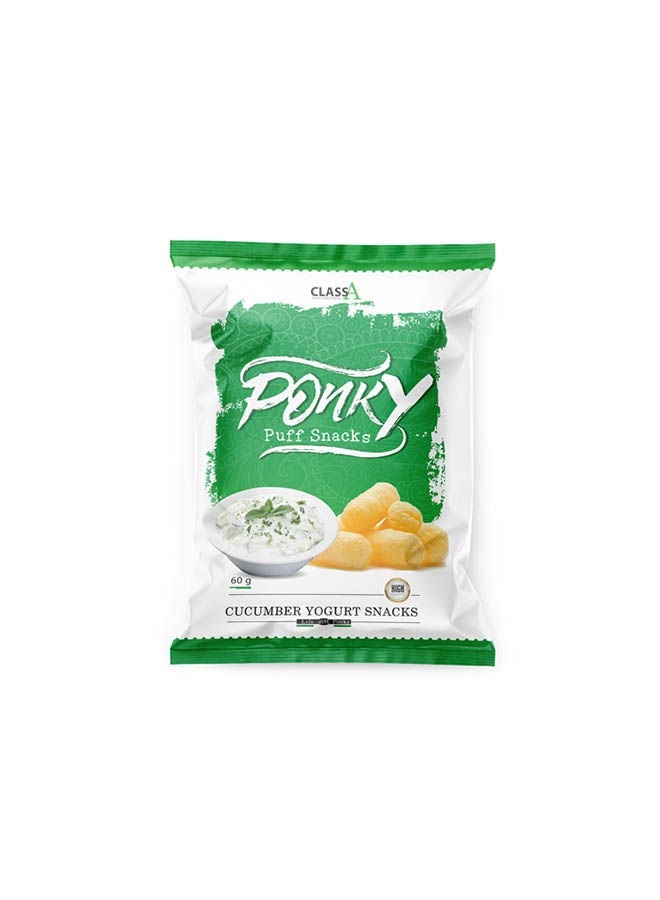 Ponky Yogurt With Cucumber Snacks - 60 grams (Pack of 3) - Image 2
