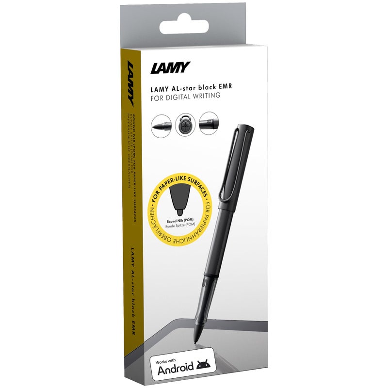 Lamy AL-star EMR black (POM tip) - Stylus Pen for many Android devices - Touchscreen pen with ergonomic grip - precise writing & drawing on digital media - with function button - Image 1
