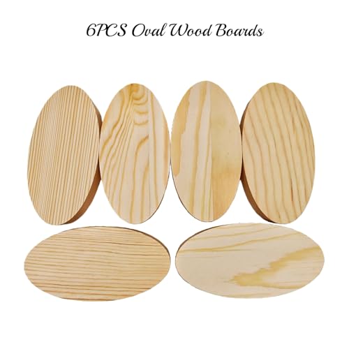 Anktily Oval Pine Wooden Blocks for Whittling and Engraving, Unfinished Natural Wood Boards for Wood Burning and Painting (4x2x0.8in/6pcs) - Image 2