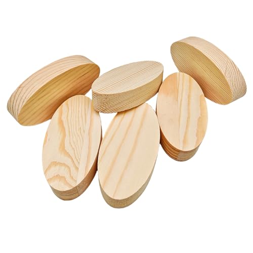 Anktily Oval Pine Wooden Blocks for Whittling and Engraving, Unfinished Natural Wood Boards for Wood Burning and Painting (4x2x0.8in/6pcs) - Image 4