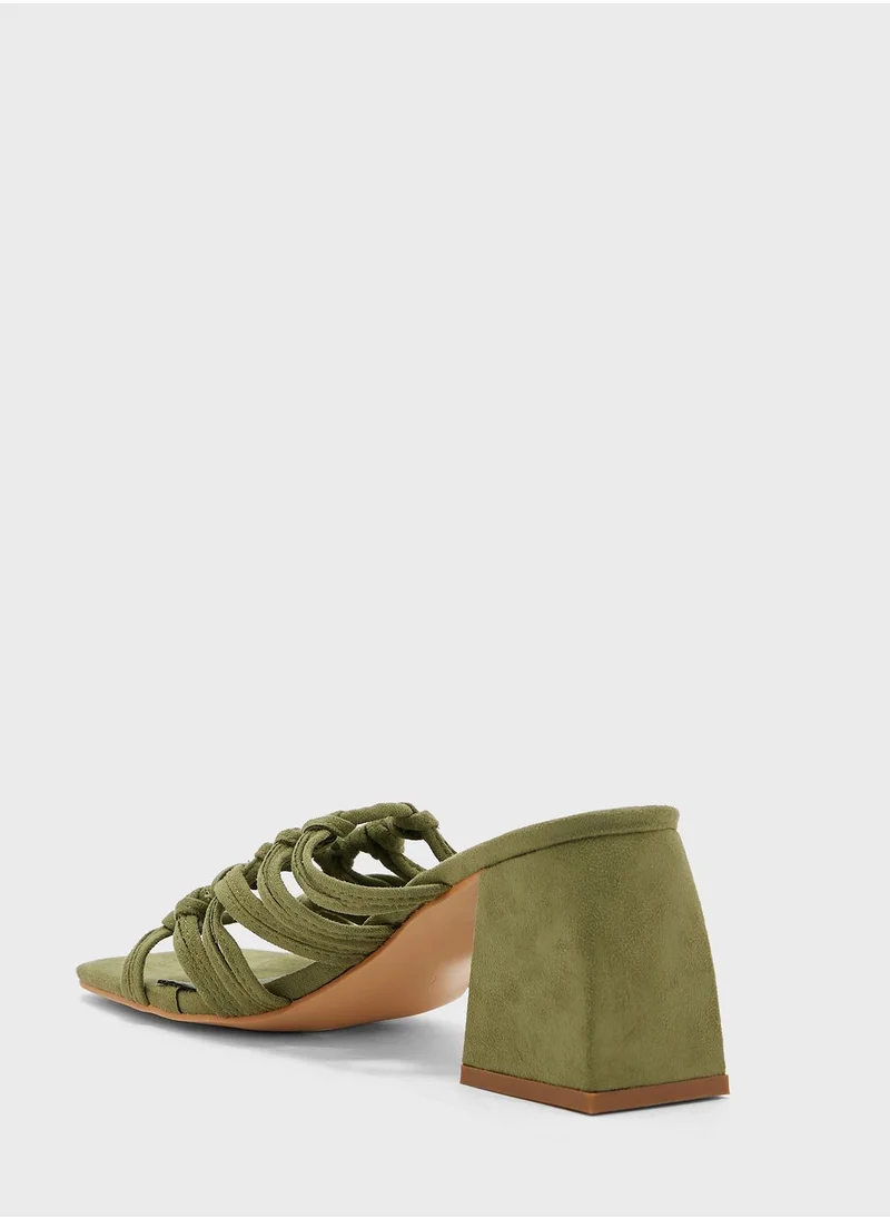 جينجر Multiple Strap Block Heel Sandals