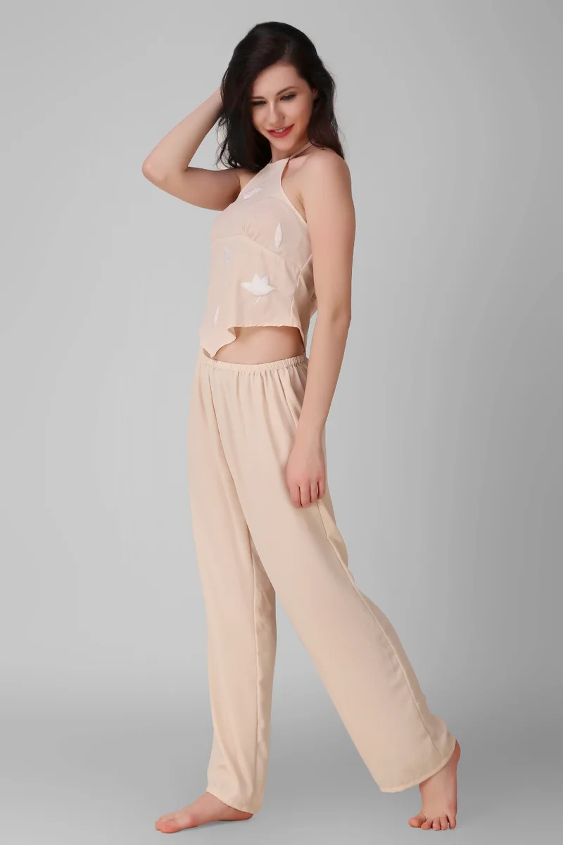 After Dark Valerie, Embroidered Camisole and Pants