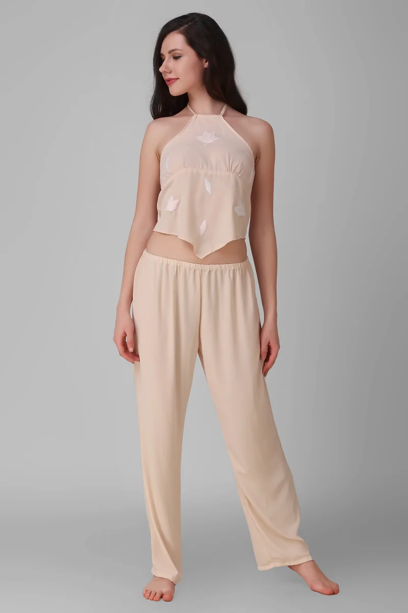 After Dark Valerie, Embroidered Camisole and Pants