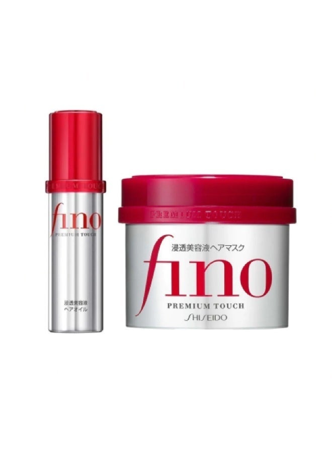 Fino Premium Touch Penetrating Essence Hair Mask (230g) & Hair Oil (70ml)Set - Image 1