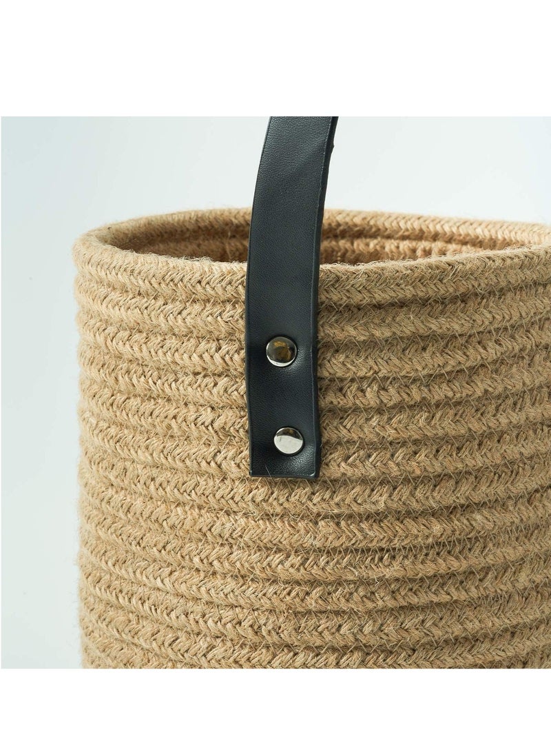 DUNISO 2 Pack Wall Hanging Rope Basket, Small Woven Bathroom Basket, Fern Hanging Rope Basket, Flower Basket Decor Set Boho, 7.87 x 7 in - Image 4