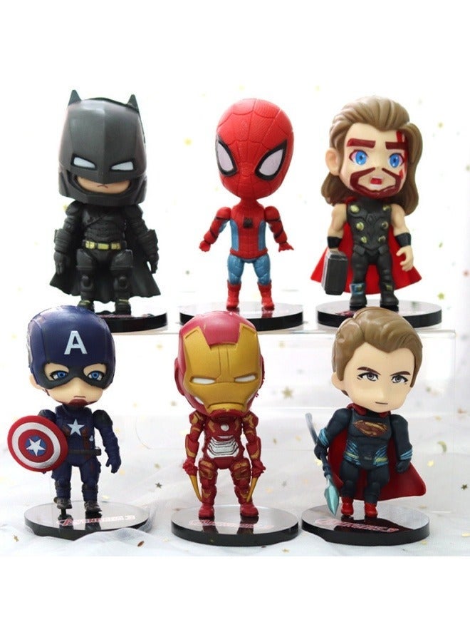 Q version of the Avengers hand-made decoration model doll Iron Spider-Man Captain America cake decoration decoration - Image 2