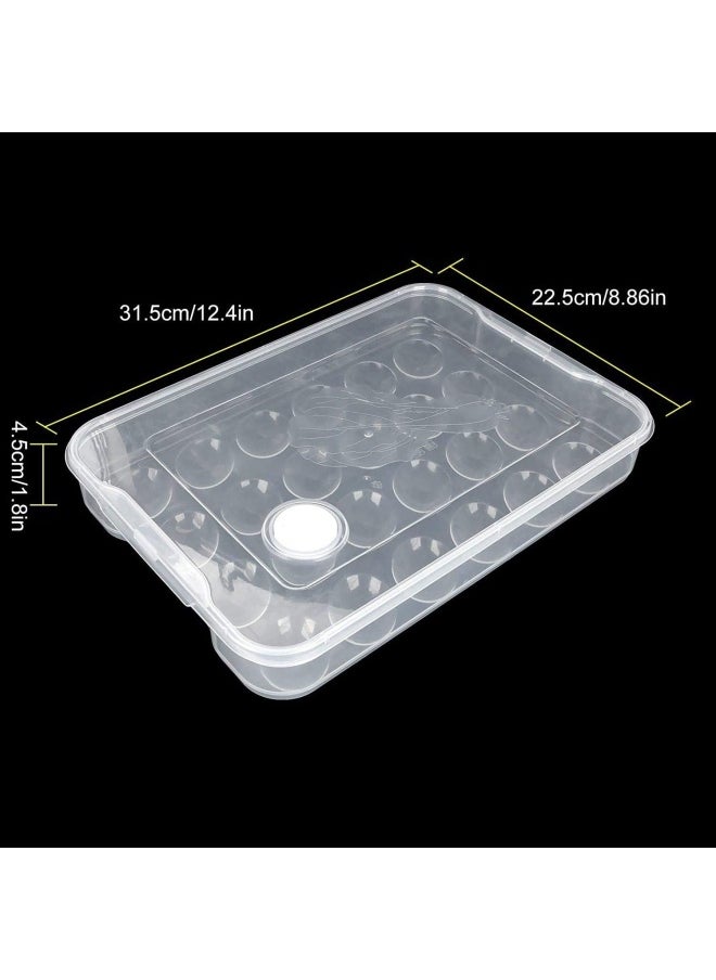 Premify Transparent Egg Storage Tray, Portable Egg Storage Box With Locking Lids, Egg Holder, Refrigerator Egg Container, Durable 24 Grid Pp Egg Tray For Refrigerator, Fridge Organizer, Outdoor Camping Picnic  - Image 3