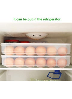 Premify Transparent Egg Storage Tray, Portable Egg Storage Box With Locking Lids, Egg Holder, Refrigerator Egg Container, Durable 24 Grid Pp Egg Tray For Refrigerator, Fridge Organizer, Outdoor Camping Picnic  - Image 2