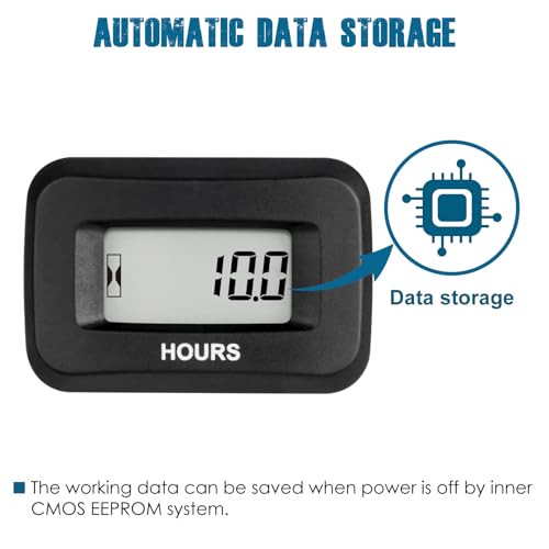 Runleader عداد ساعات رقمي من رانليدر، DC 5V إلى 60V لجرار جز العشب، عربة جولف، رافعة شوكية، منزل متنقل، آلة طحن وغيرها (1) - Image 4