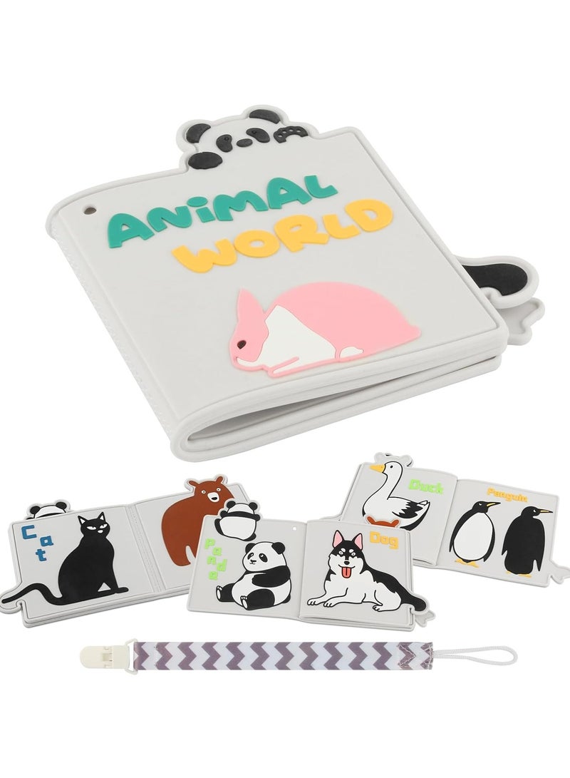 HMTYQNB Soft Baby Book, Silicone Teething Book Toy Sensory Books for Babies 0-6 6-12 12-18 Months High Contrast Baby Toys Perfect for Baby Showers Toy Newborn Infant Gifts - Image 1