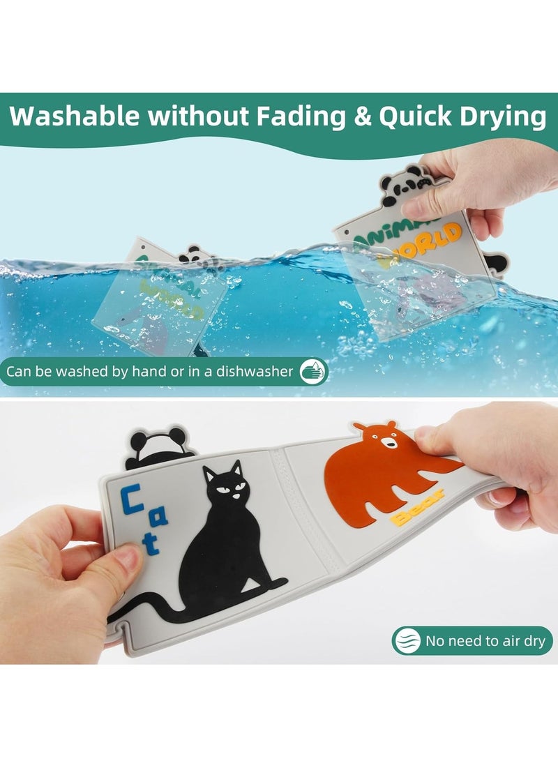 HMTYQNB Soft Baby Book, Silicone Teething Book Toy Sensory Books for Babies 0-6 6-12 12-18 Months High Contrast Baby Toys Perfect for Baby Showers Toy Newborn Infant Gifts - Image 3