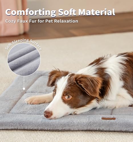 MADE 4 PETS Made4Pets Dog Crate Pad Bed for Medium Large Dogs Washable Reversible AntiSlip Kennel Mat for Cozy Sleeping Soft Fluffy Dog Bed for Indoor Outdoor Use 35x23 Gray - Image 3