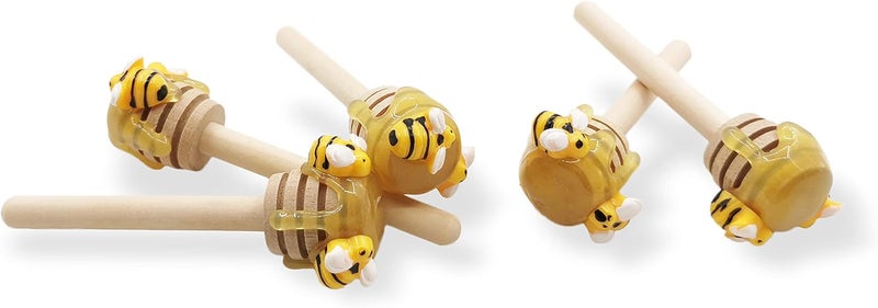 Laisgee 5 PCS Honey Dipper with Faux Honey Mini Bee Tiered Tray Decor Spring Summer Farmhouse Kitchen Display - Image 2