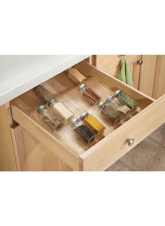 mDesign Spice Drawer - Pull Out Spice Organiser for a Tidy Kitchen - 3 Tier Spice Storage for Jars and Packets - Avoid Clutter in your Kitchen & Enjoy Stress Free Cooking - Transparent - Image 3