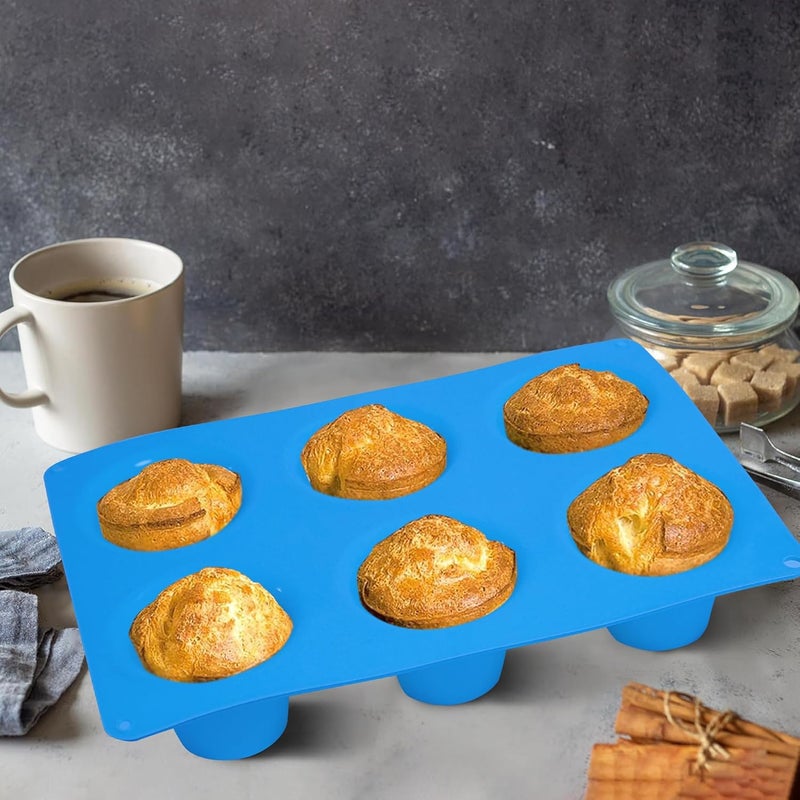 Sidosir 2Pcs Popover Pan for Baking - Professional Extra Deep Silicone Popover Molds, Non-Stick, Easy to Clean, Grade Materials - Image 5