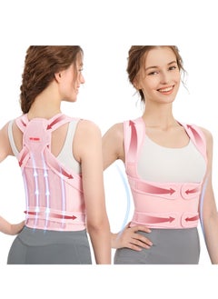 GUDOO Back Brace and Posture Corrector for Women and Men Back Straightener Posture Corrector Scoliosis and Hunchback Correction Back Pain Spine Corrector Support Adjustable Posture Trainer Pink  S  - Image 1