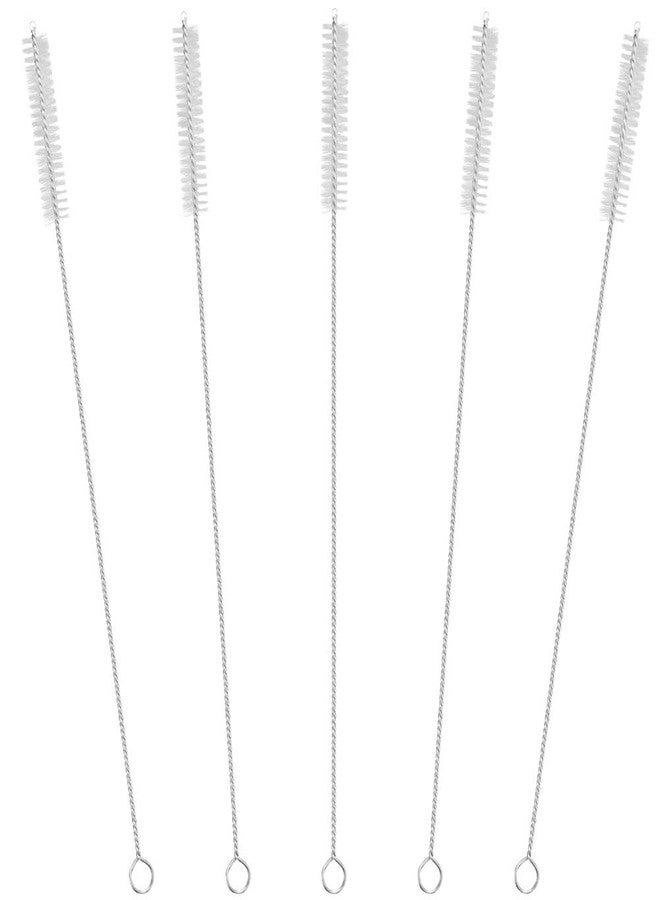 GFDesign Drinking Straw Cleaning Brushes Set 10" Extra Long 10mm Extra Wide Pipe Tube Cleaner Nylon Bristles Stainless Steel Handle - 10" x 3/8" (10mm) - Set of 5 - Image 1