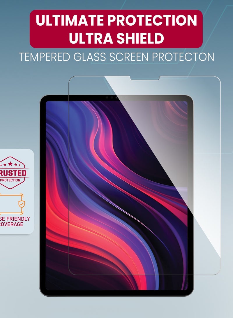 Moxedo Ultra Shield Tempered Glass Screen Protector HD Clear 9H Hardness Micro Curved Edges with Installation Guide Compatible with    iPad 12.9 2022 - Image 2